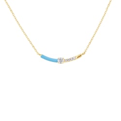 Blaue Keramikhalskette mit Diamanten Jamey