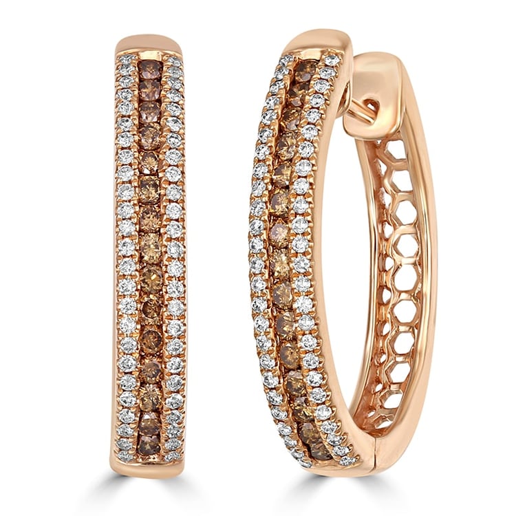 Ohrringe mit Champagner und weißen Diamanten Brittany