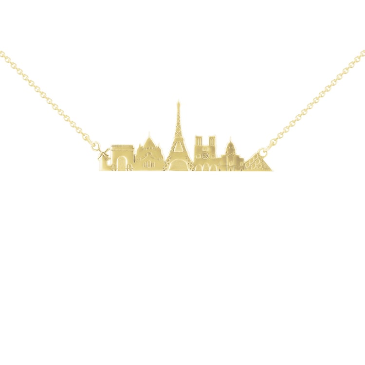 Silberne Kette und Anhänger Stadt Paris 107225