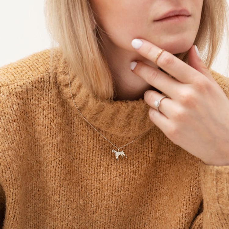 Anhänger in Form eines Hundes mit Gravur Boxer 98158