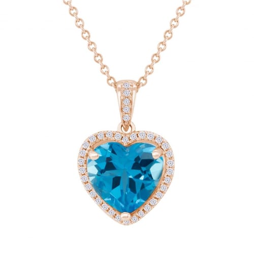 Anhänger in Herzform mit Topas und Diamanten Eliya