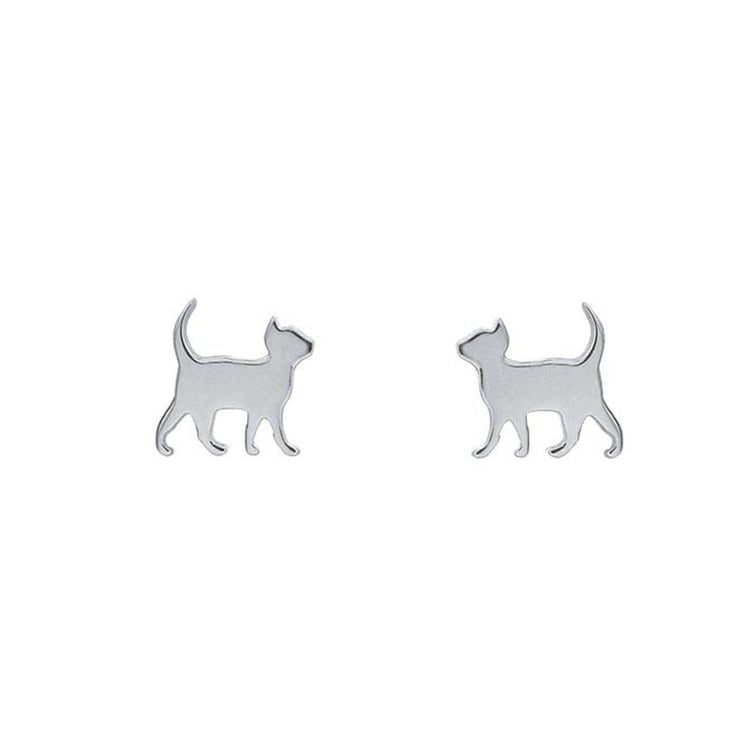 Silberne Ohrringe mit Kätzchen Kitty