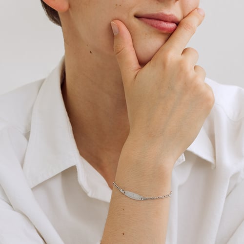 Figaro Armband aus Silber mit einer Gravur nach Wunsch