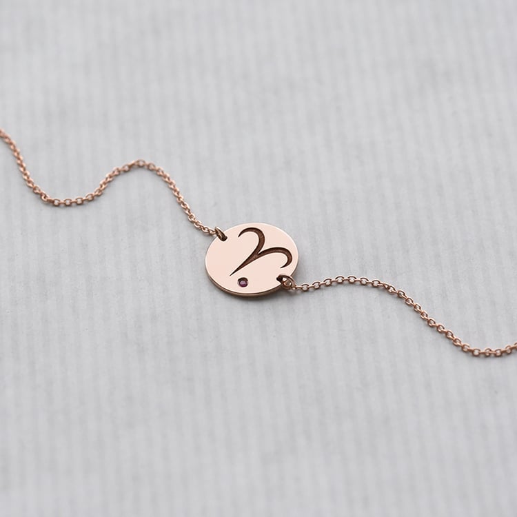 Goldenes Rubin-Armband mit Widder Sternzeichen 73162