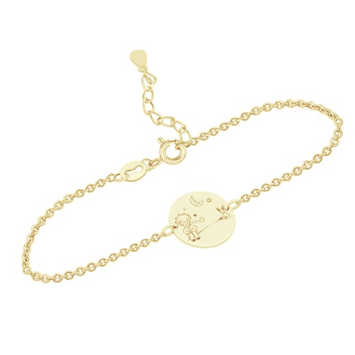 Silbernes Armband Der Kleine Prinz mit Fuchs und Gravur