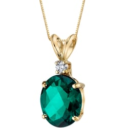 Goldener Anhänger mit Lab Grown Smaragd Rafiah