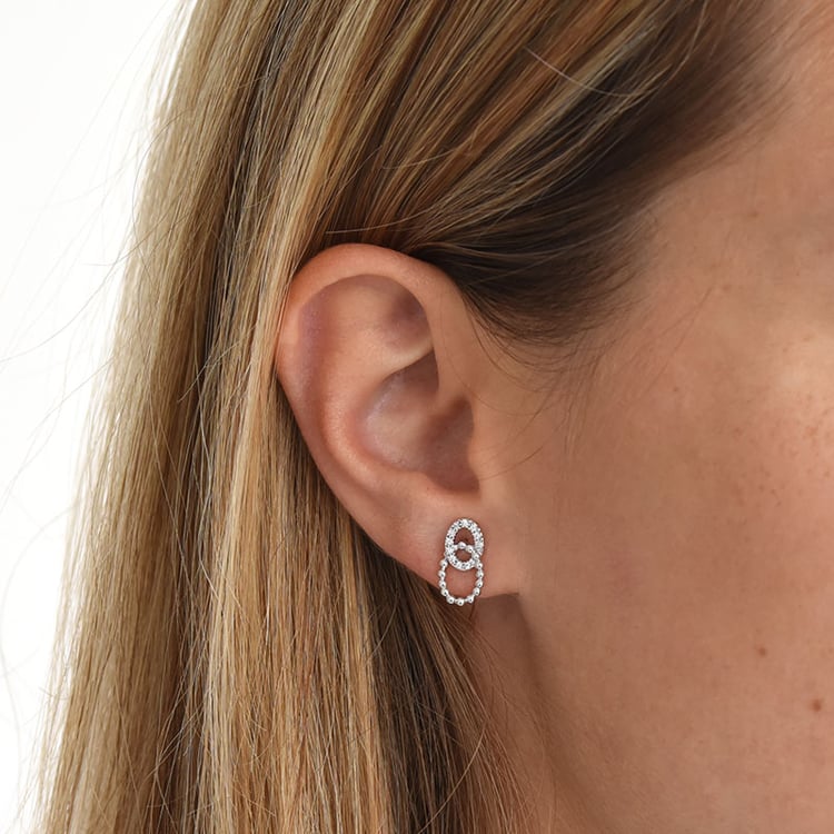 Durchflochtene Ohrringe mit Diamanten Helene 85733