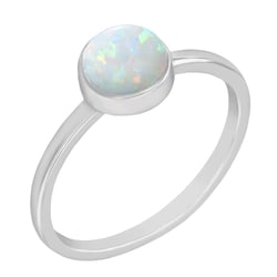 Minimalistischer Ring mit weißem Opal Stowy