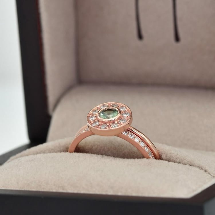 Verlobungsring-Set mit Alexandrit und Diamanten Evies 27862