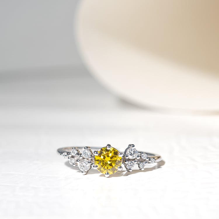 Verlobungsring mit 0.44ct IGI-zertifiziertem gelbem Lab Grown Diamanten Olha 127266