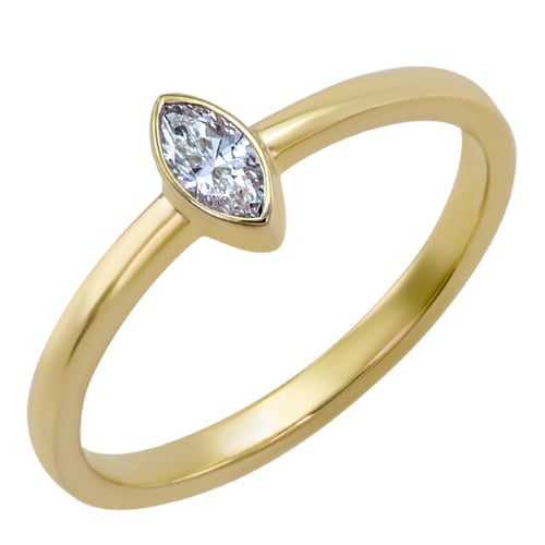 Goldring mit Marquise GIA zertifiziertem Diamant Alua