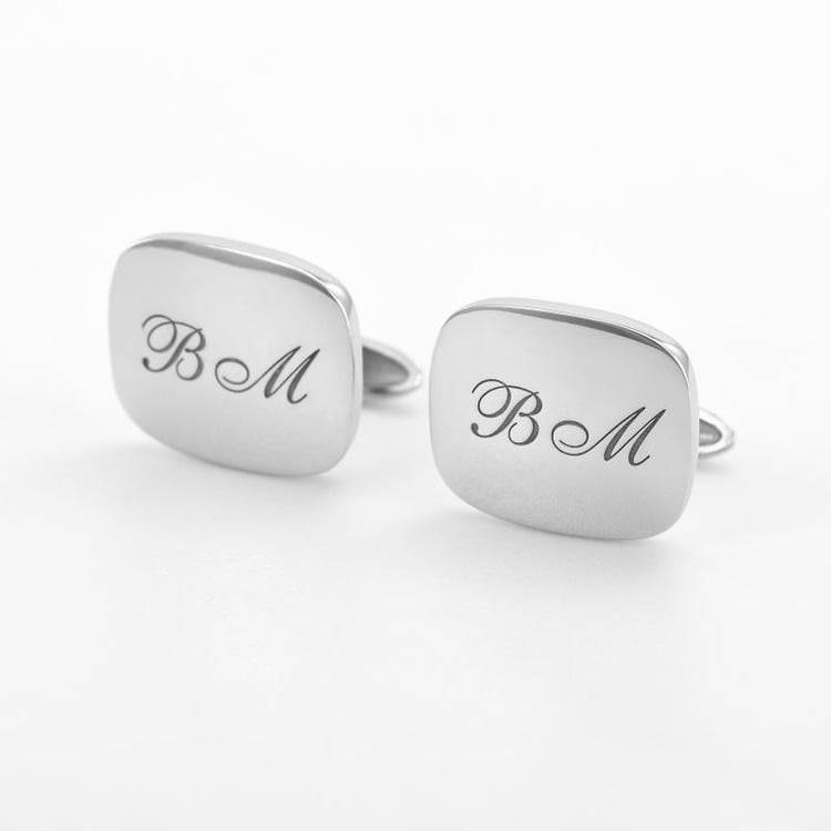 Goldene Manschettenknöpfe mit Gravur 10996