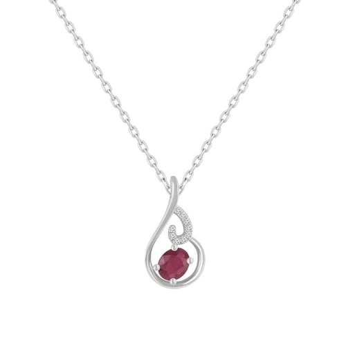 Elegante Anhänger mit Rubin und Diamanten Cor