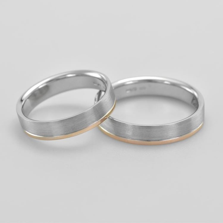 Moderne Eheringe aus kombiniertem Gold Mouline 28537