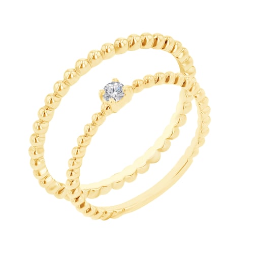 Schmuckset bestehend aus Ringen aus Kugeln und einem Diamanten Cullen