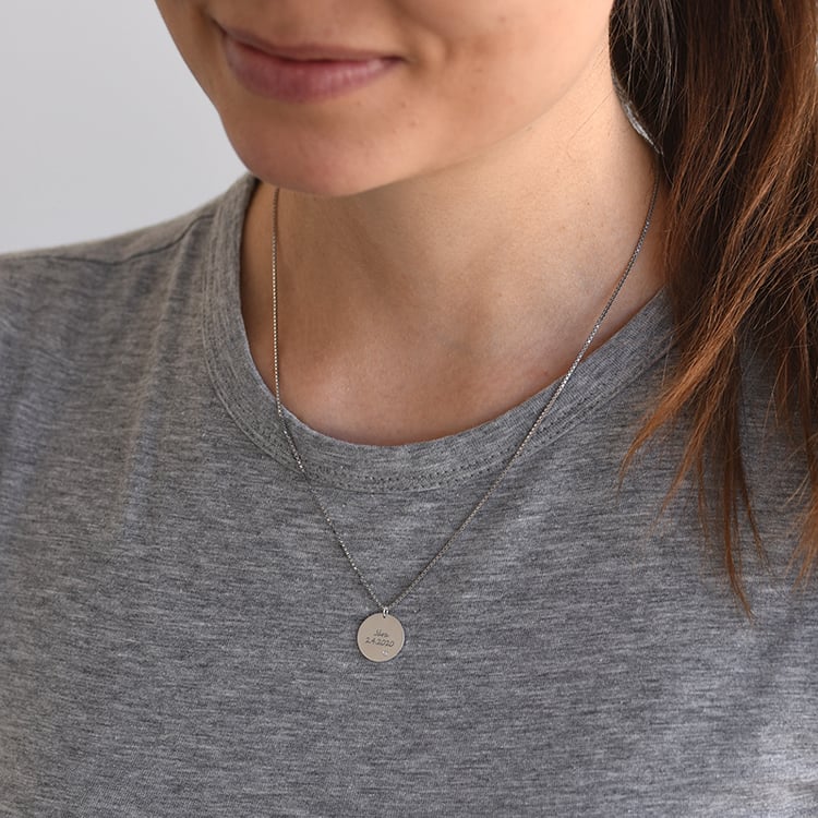 Silberanhänger mit Diamanten und individueller Gravur Cassius 62228