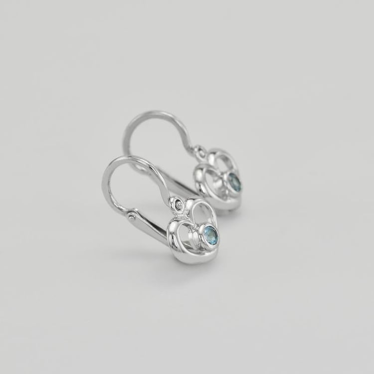 Goldene Kinderohrringe in Herzform mit Edelstein Ihrer Wahl Ariel 38445