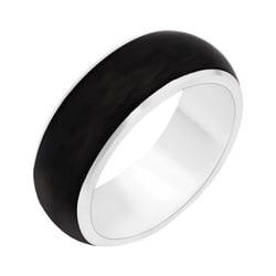 Flacher Trauringe aus Carbon und Silber Kaidan