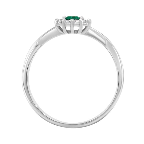 Zarter Goldring mit Diamanten und Smaragd Hali