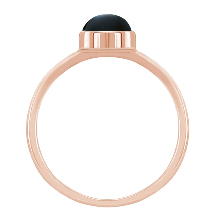 Goldener minimalistischer Ring mit schwarzem Opal Stowy 58182