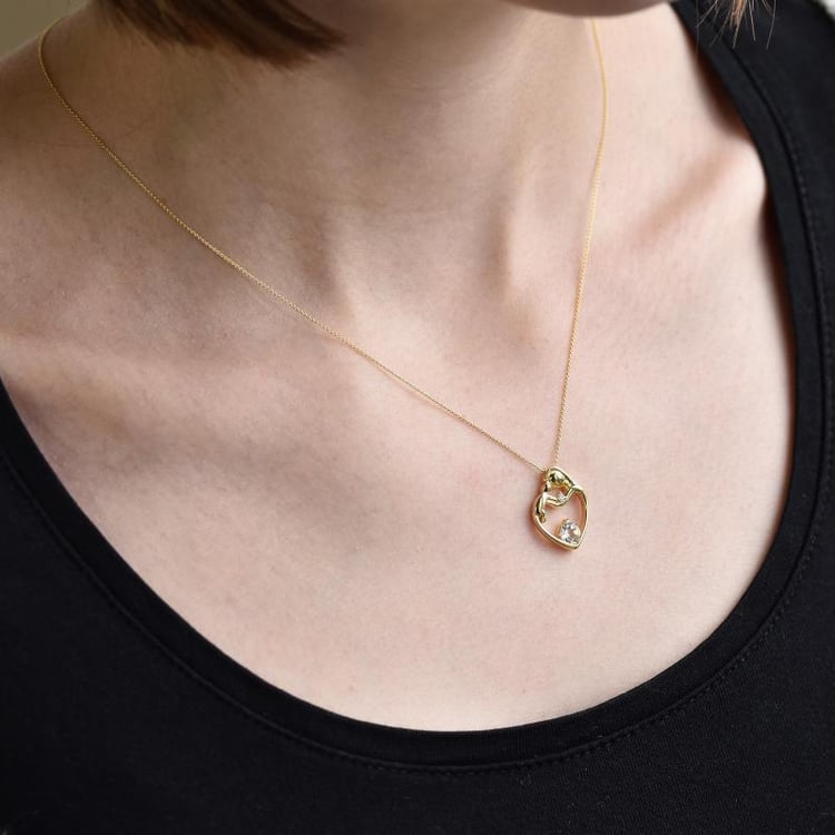 Anhänger Mutter und Kind mit einem Moissaniten und Diamanten Ella 105207