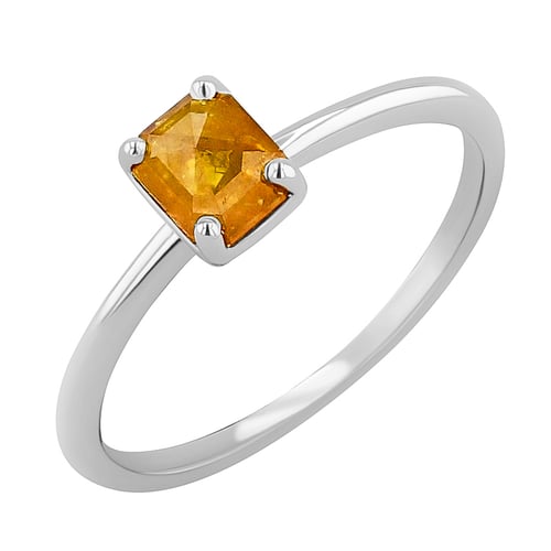 Goldring mit Salt and Pepper Diamant in Emeraldform Lucilia