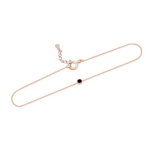 Silbernes Armband mit einem schwarzen Diamanten Bonato