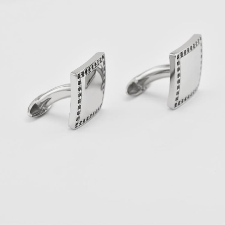 Diamanten Manschettenknöpfe Silber 38470