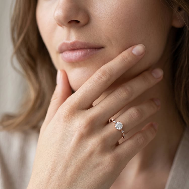 Silberner Ring mit Moissaniten Imelda 168723