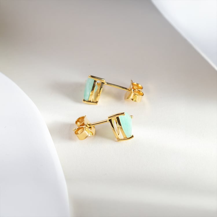 Zarte Ohrringe aus Silber mit Smaragden Nellie 151299