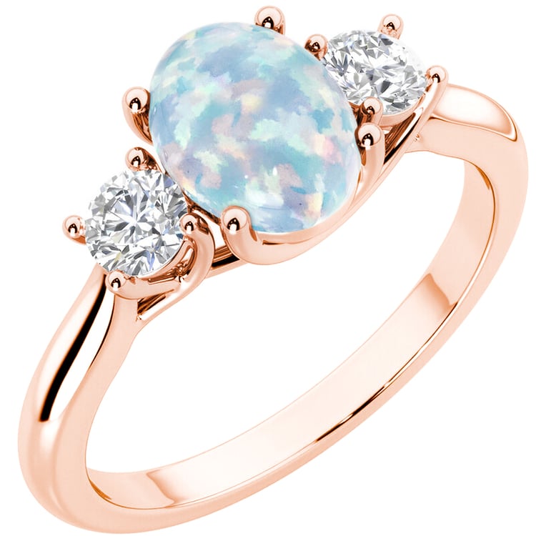 Verlobungsring mit Opal und Diamanten Brink 146440