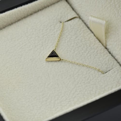 Goldene Halskette mit schwarzem Diamant Baya