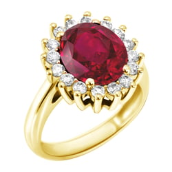 Goldring mit Rubin und Diamanten Tubiah