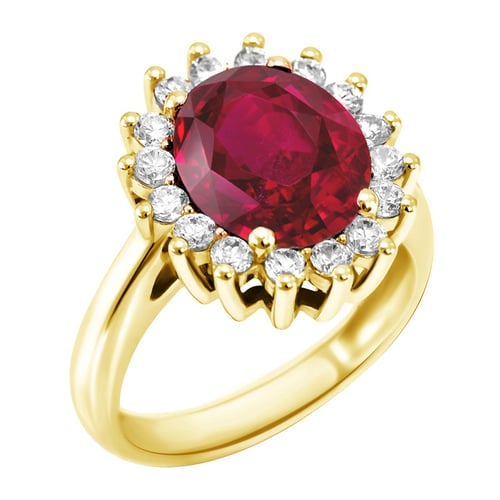 Goldring mit Rubin und Diamanten Tubiah