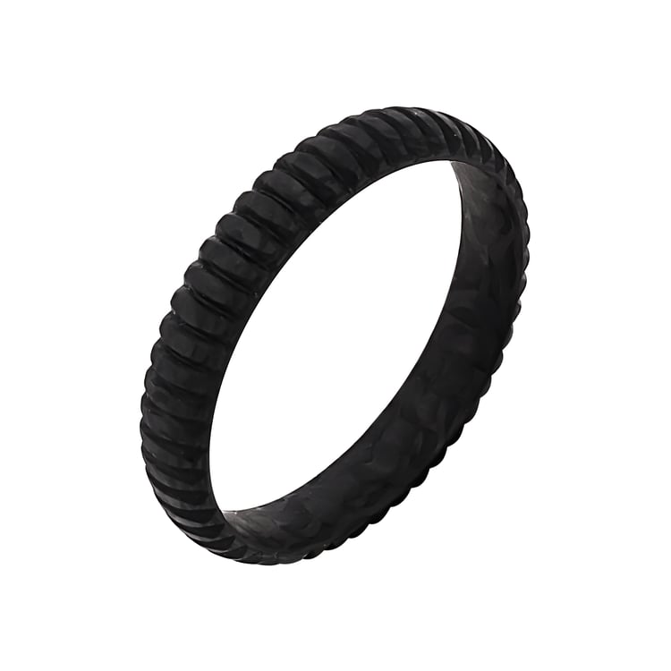 Halbrunde Eheringe aus Carbon mit Diamant Lisa 166838