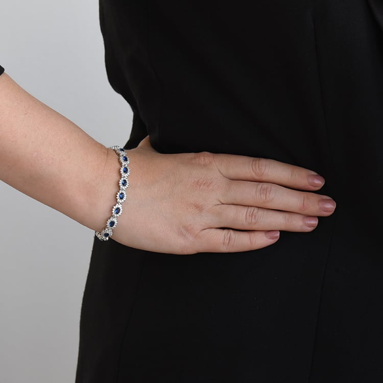 Luxuriöses armband mit Lab Grown Saphiren und Diamanten Dorotéia 142017