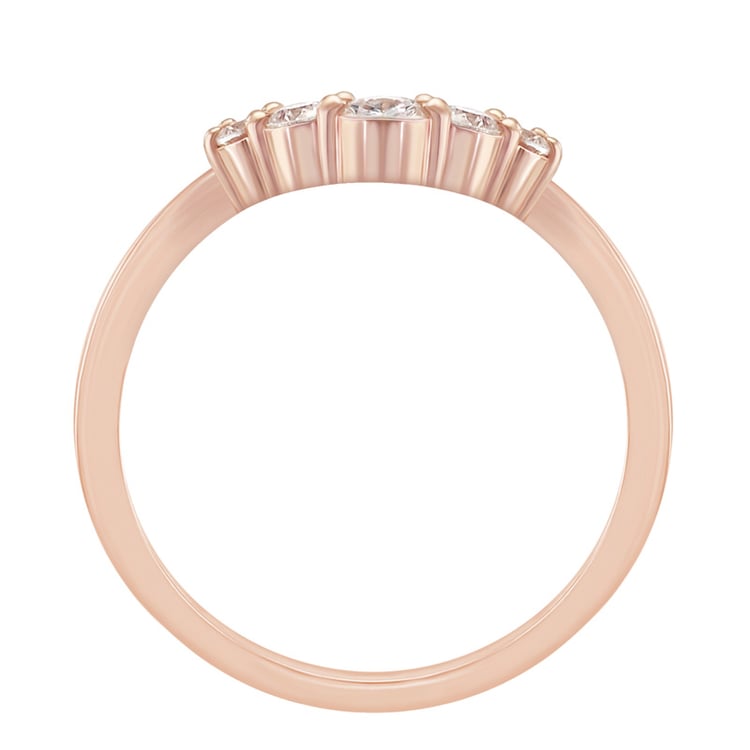 Ausgeschnittener Trauring aus Gold mit Moissaniten Bride 73713