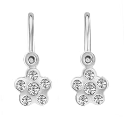 Goldene Kinderohrringe in Form einer Blume mit Lab Grown Diamanten Alexandra