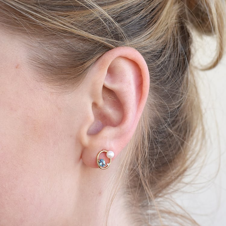 Schmuckset mit Perlen, Schweizer Topasen und Diamanten Arlene 103567