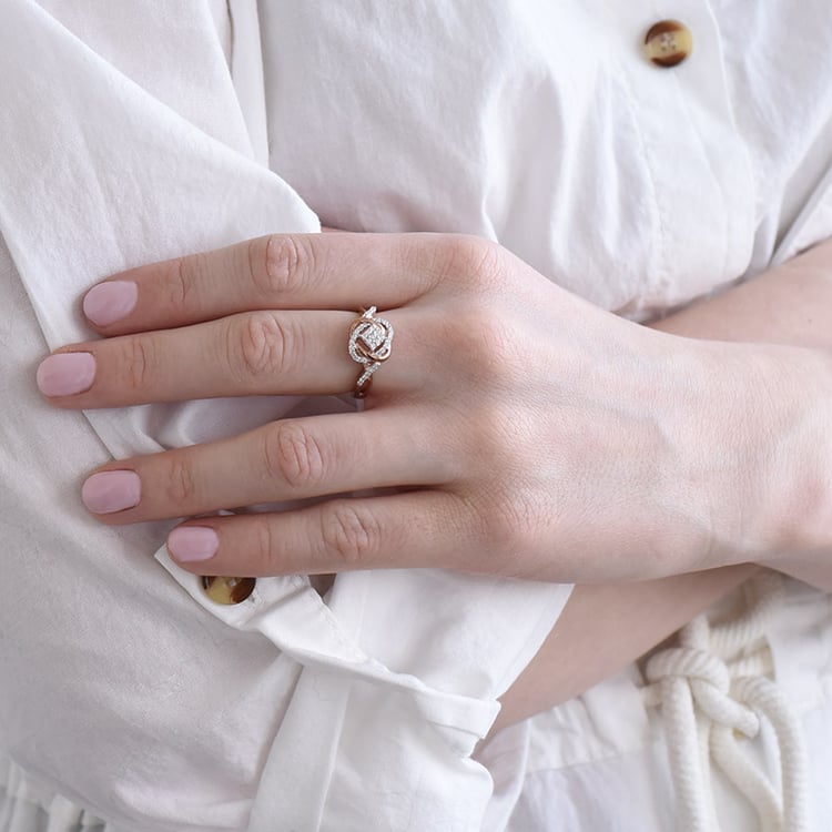 Geflochtener Ring mit Lab Grown Diamanten Ecrin 96281