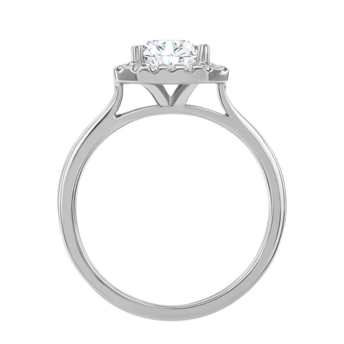 Verlobungsring aus Platin mit Emerald-Moissanit Valma