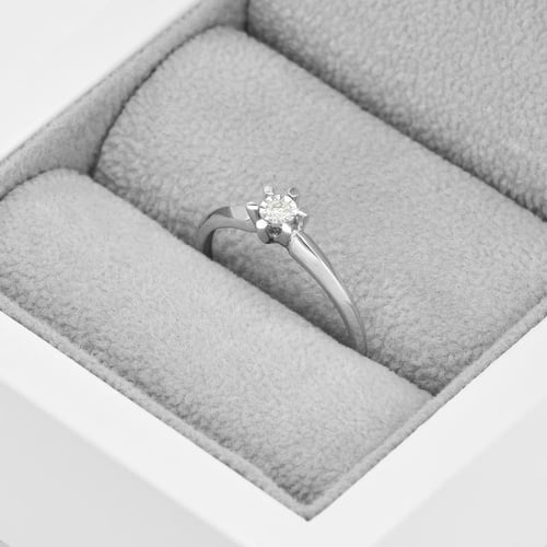 Goldener Solitärring mit Diamant Leandra