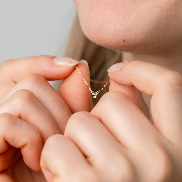 Minimalistisches Schmuckset mit drei Lab Grown Diamanten Milton 147709