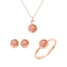 Goldenes Schmuckset mit pfirsichfarbenen Mondsteinen Leandra