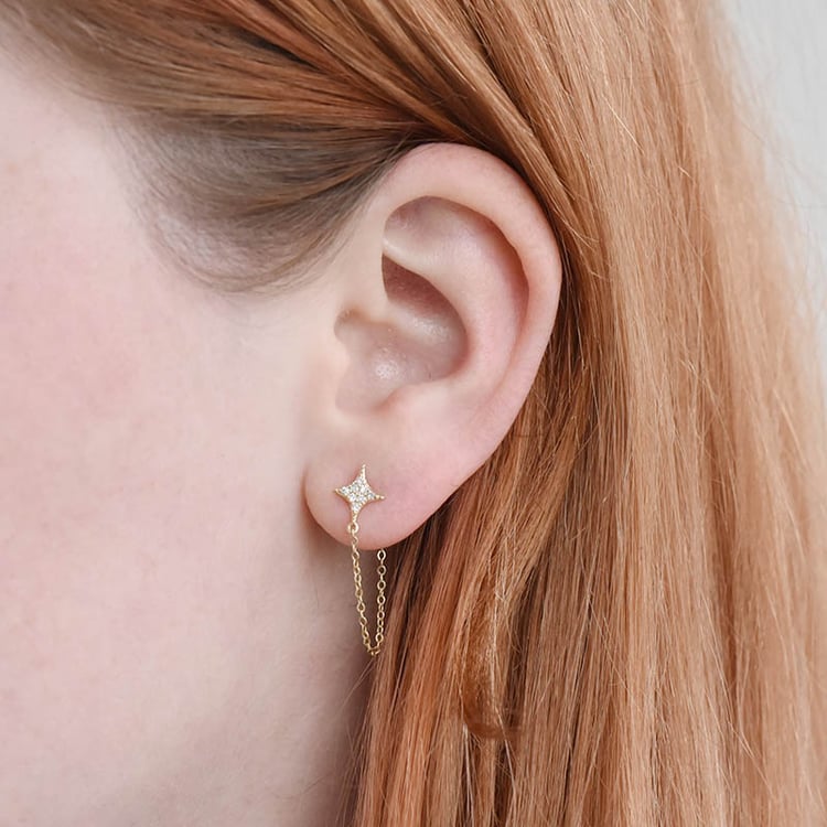 Originelle Ohrringe mit Diamant-Sternen Jonas 93347