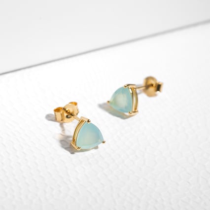 Silberne Ohrringe mit Chalcedonen Nellie