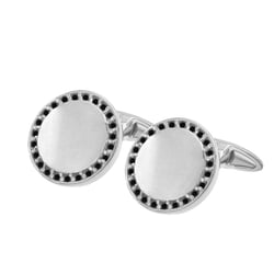 Manschettenknöpfe Silber mit schwarzen Diamanten Tallis