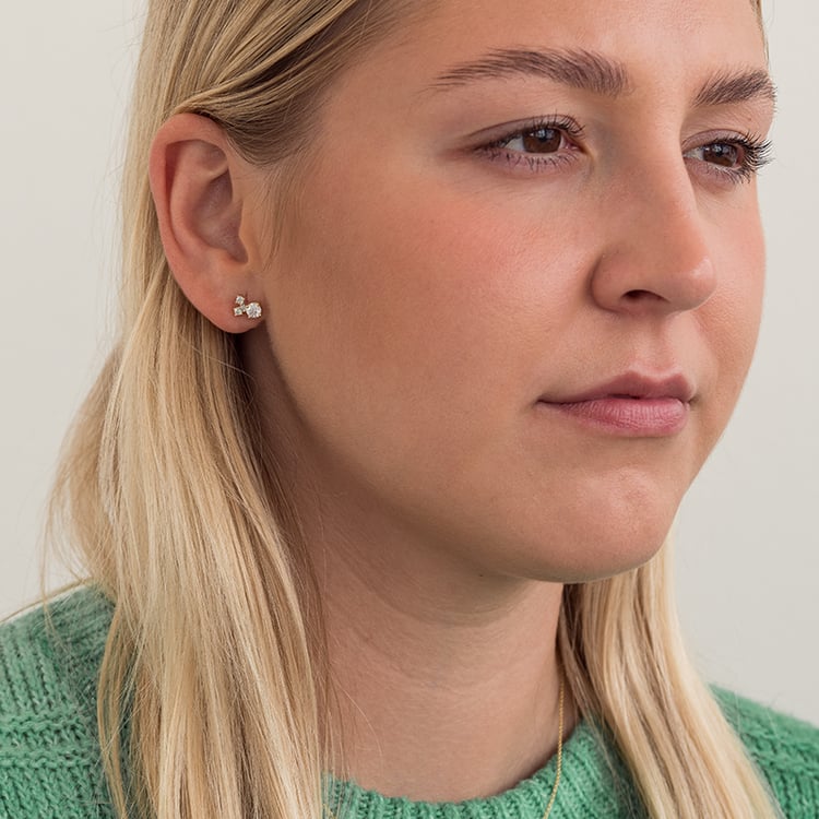 Cluster Ohrringe mit Moissaniten und Lab Grown Diamanten Kerrie 128476