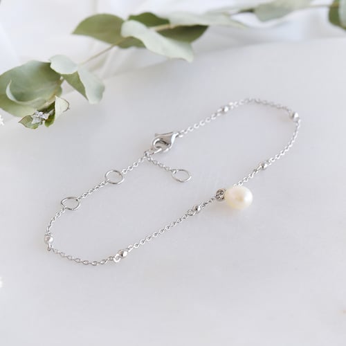 Silbernes Armband mit Perle Jerrik