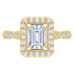 Verlobungsring mit Diamanten im Smaragdschliff Bina